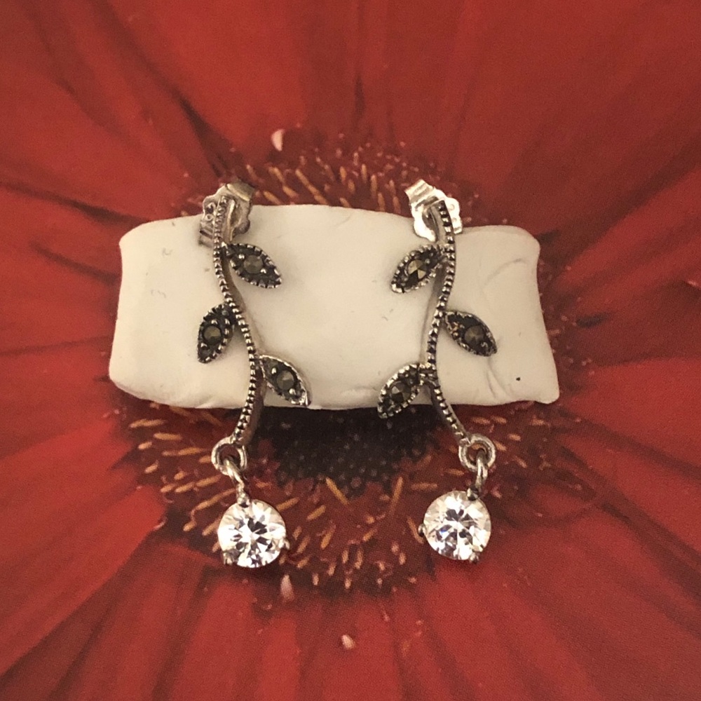 Silpada Sterling Silver and Marcasite Earrings - Picture 4 of 5